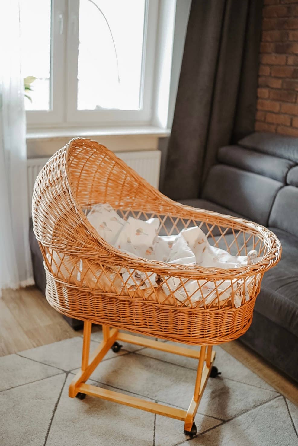 MuuMee - Wholesale Bassinet - Baby - Breathable Wicker Moses Basket With A Roof2