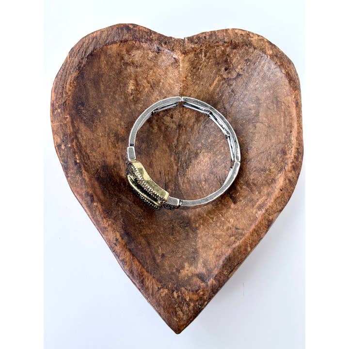 Boho Ranch Shop - Wholesale Bangle Bracelet - Western Belt Buckle Bar Bangle Stretch Bracelet3