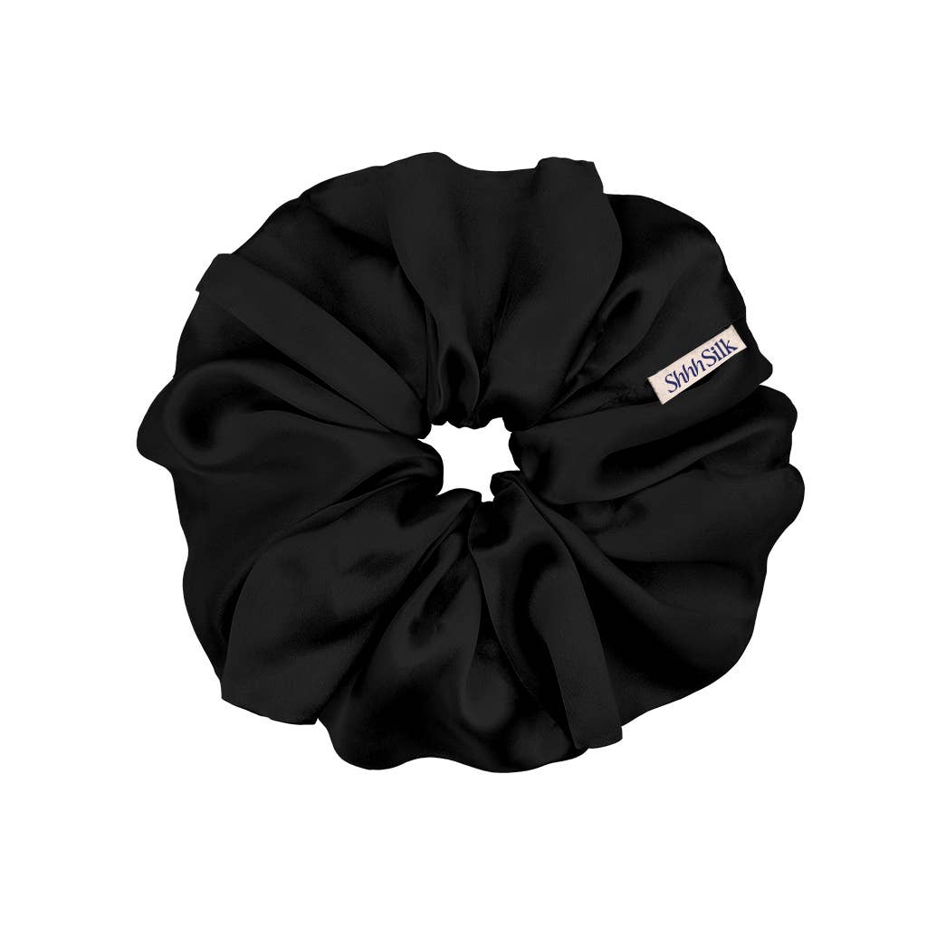 Shhh Silk - Wholesale Scrunchie - Women’s - Oversized Black Silk Scrunchie