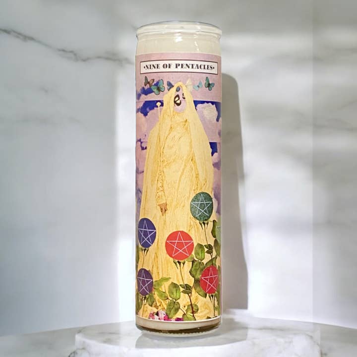 Snakes for Hair - Wholesale Votive Candle - Nine of Pentacles Ritual Altar Candle