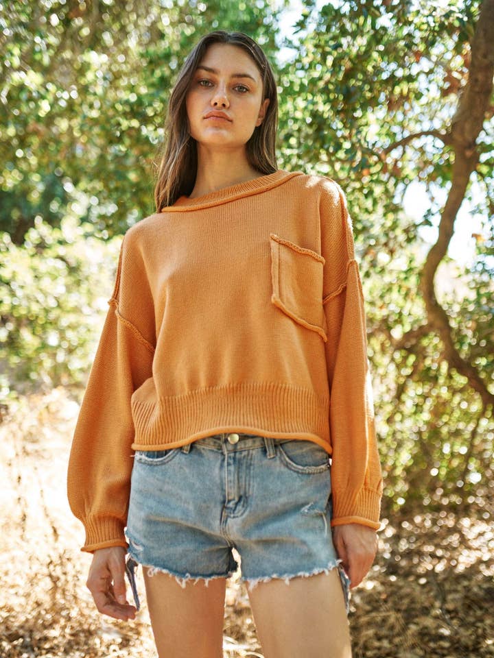 Tan Round Neck Sweater for wholesale on Faire2