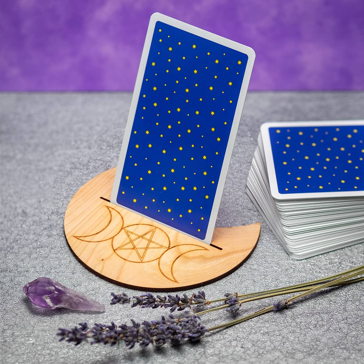 Phoenix Revolution Press – wholesale Card holder – Unisex – Triple Moon and Pentagram Tarot Card Holder Made in USA1