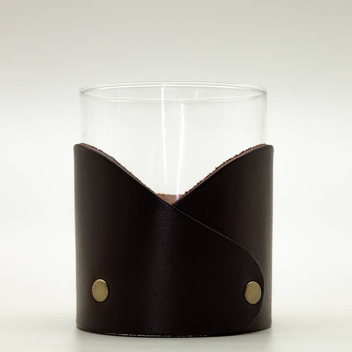 Lindy Leather - Wholesale Cocktail/Liquor Glass - Leather Rocks Glass - "Call Me Old Fashioned"3