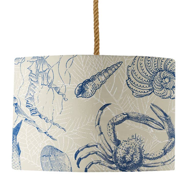Antikvariske Sealife lampeskærm (Buff) for engroshandel hos Mustard & Gray Ltd