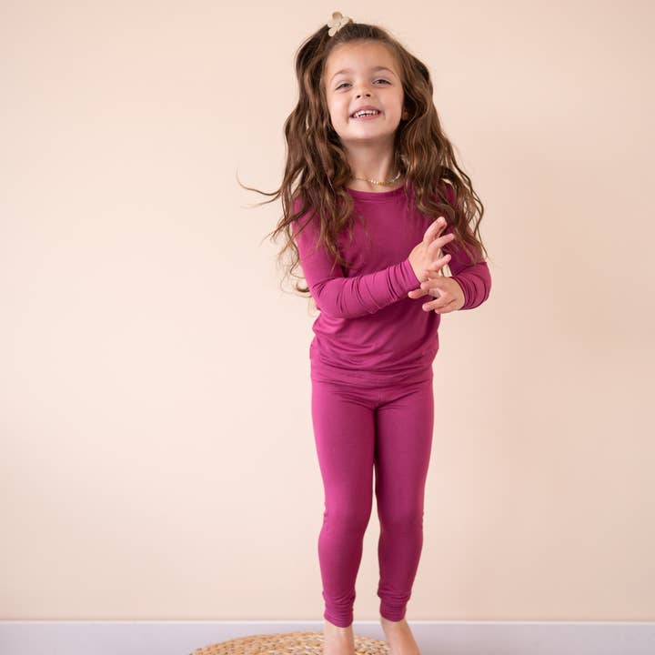 Will & Charlie Shop - Wholesale Sleepwear Set - Kids - Cranberry Bamboo 2-Piece Set Toddler Pajamas1