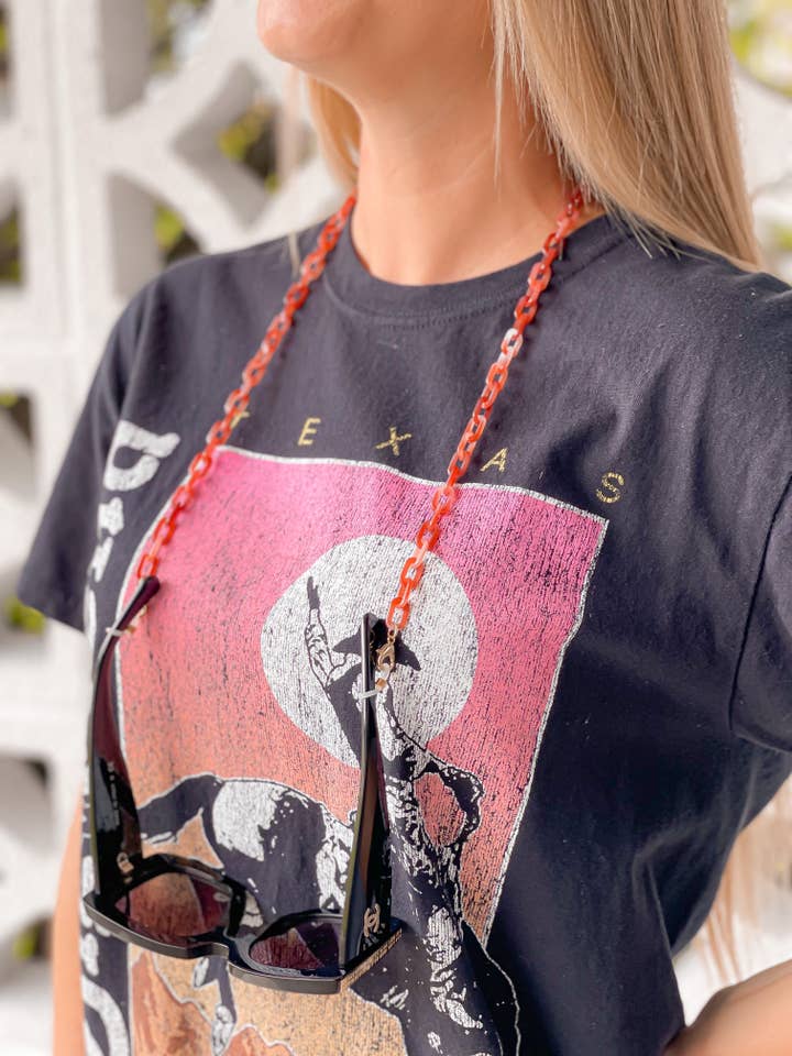 Maroon Tortoise Acrylic Glasses Lanyard for wholesale by Prep Obsessed Wholesale