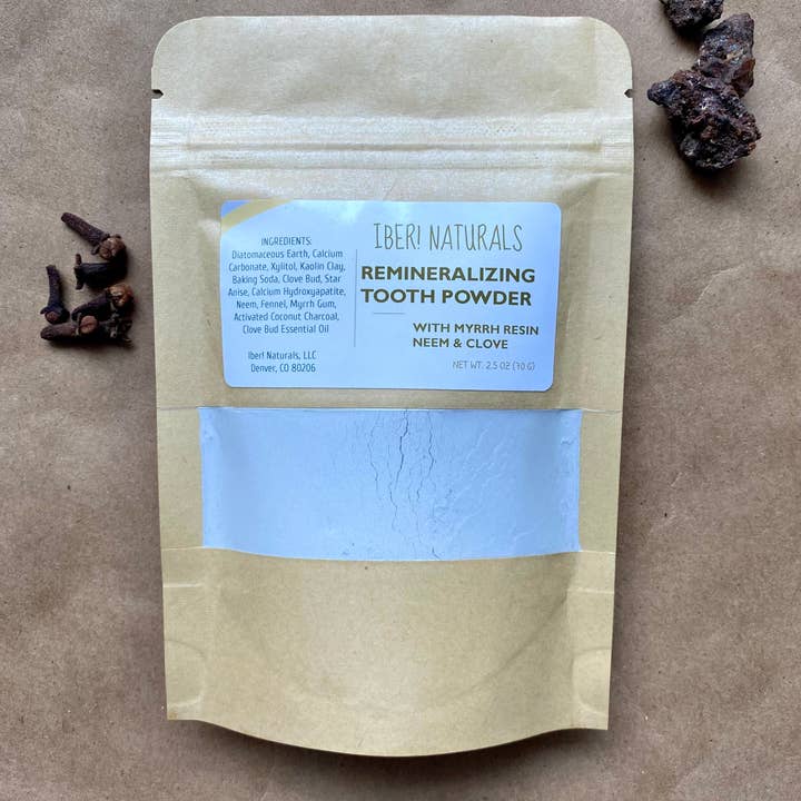 Iber! Naturals, LLC - Wholesale Toothpaste - Remineralizing Natural Tooth Powder with Myrrh Neem Clove