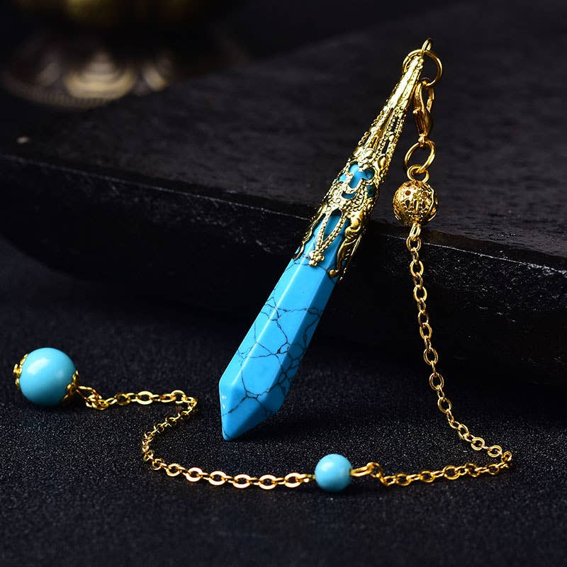 Gemcohub – Großhandel Spiritueller Stein/Kristall – Buntes Pendel aus natürlichem Kristallstein in Hexagon-Form28