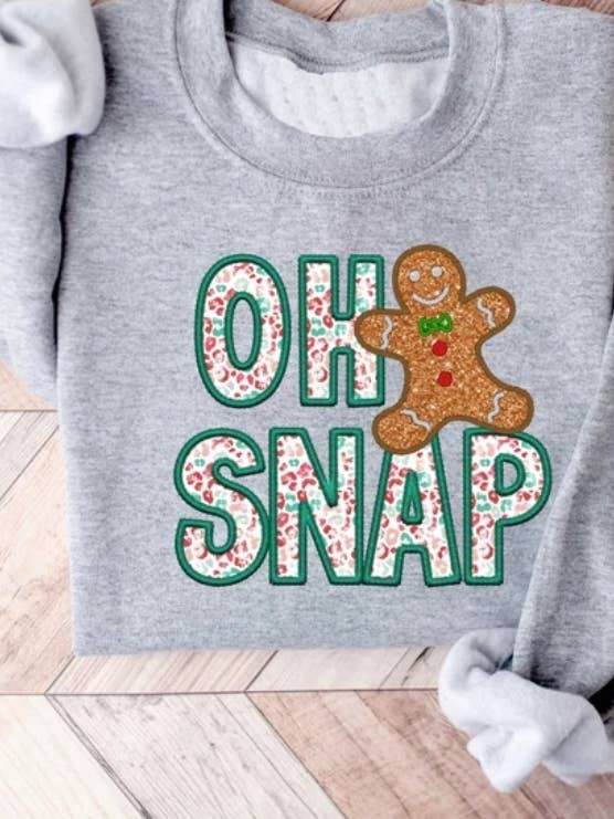 Tiny trendz teez – wholesale Sweatshirt - Kids – Oh snap gingerbread man kids sweatshirt