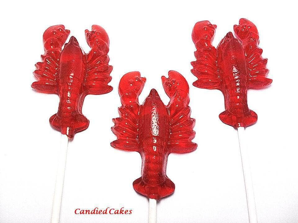 RED 100 LOBSTER LOLLIPOPS (BULK) for wholesale on Faire0