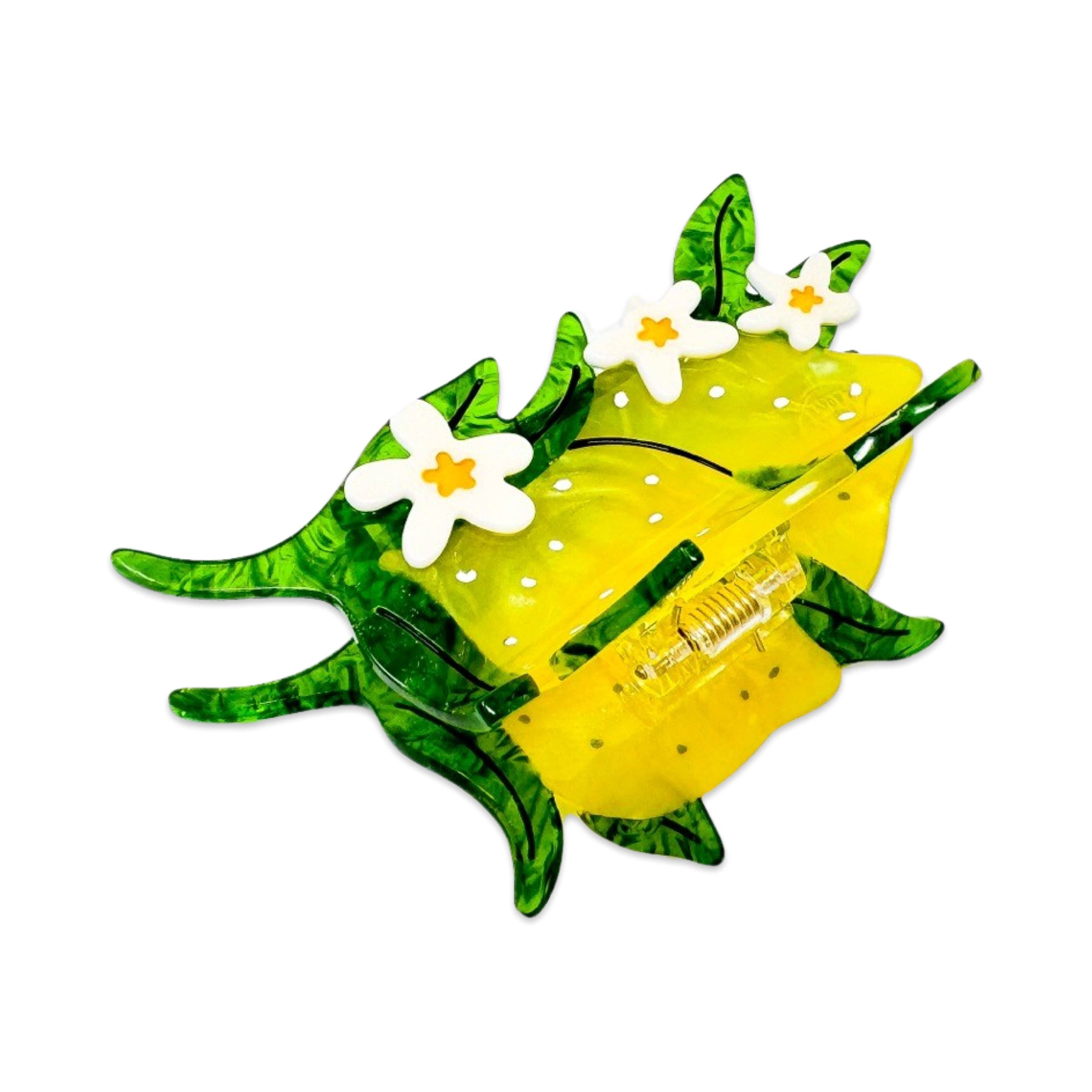 Jenny Lemons - Wholesale Haarclip - Dames - Grote haarklauwclip met citroen en bloemen9