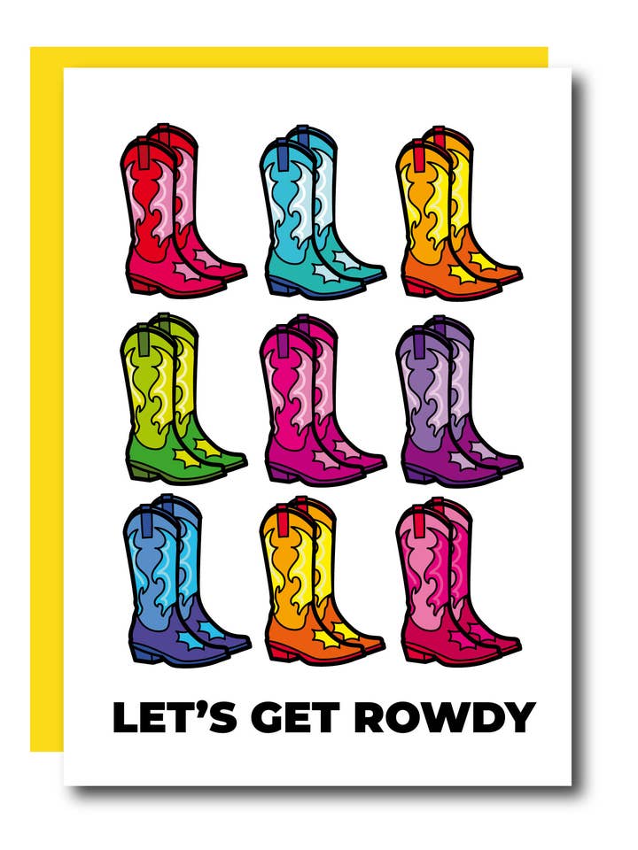 Låt oss bli vilda västern födelsedagskort för wholesale av Studio Soph (We Pay Your Import Fees - We Ship DDP)