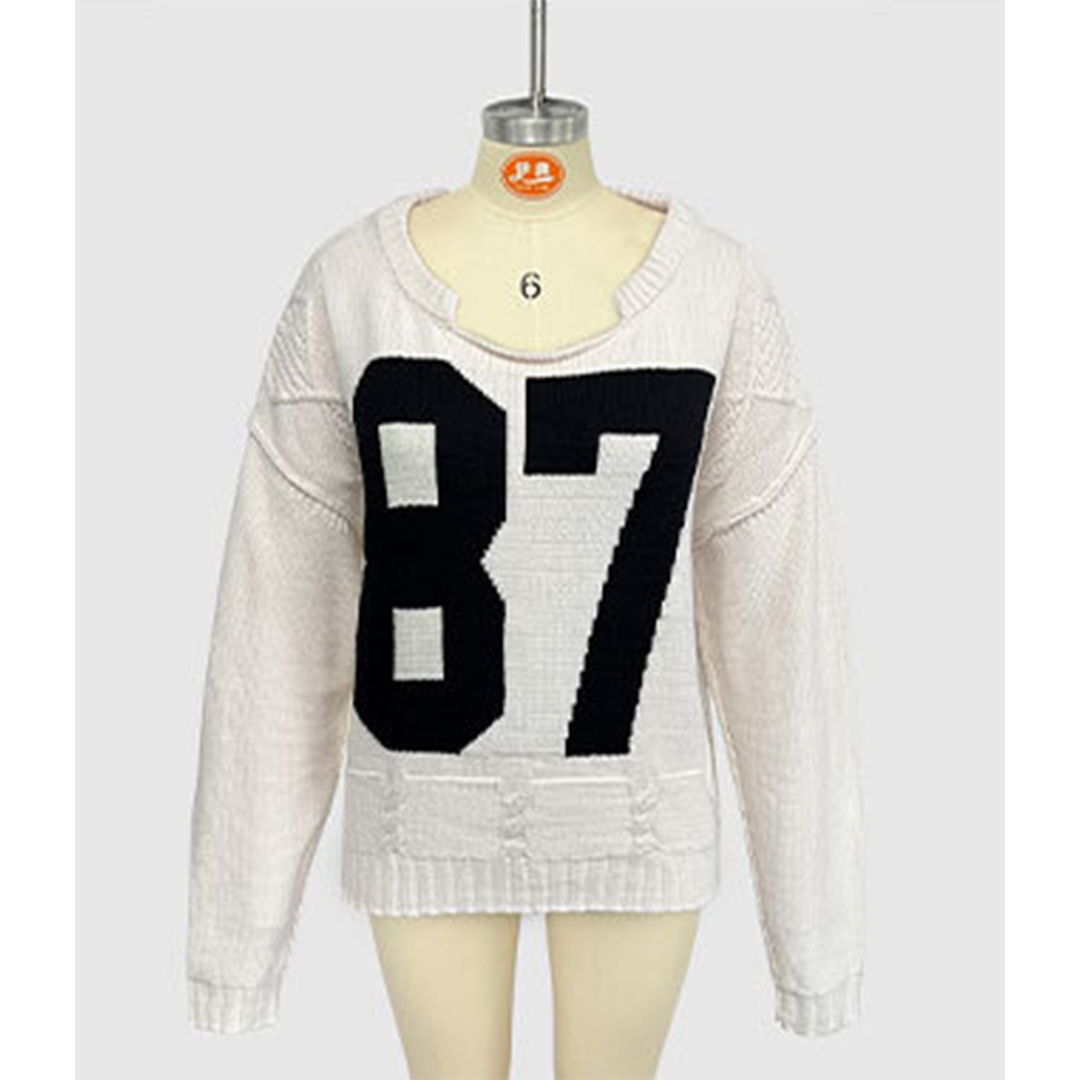 UNISHE - Wholesale Knit Sweater - Women's - Digital Colorblock Long Sleeve Knit Pullover Sweater SF1273
