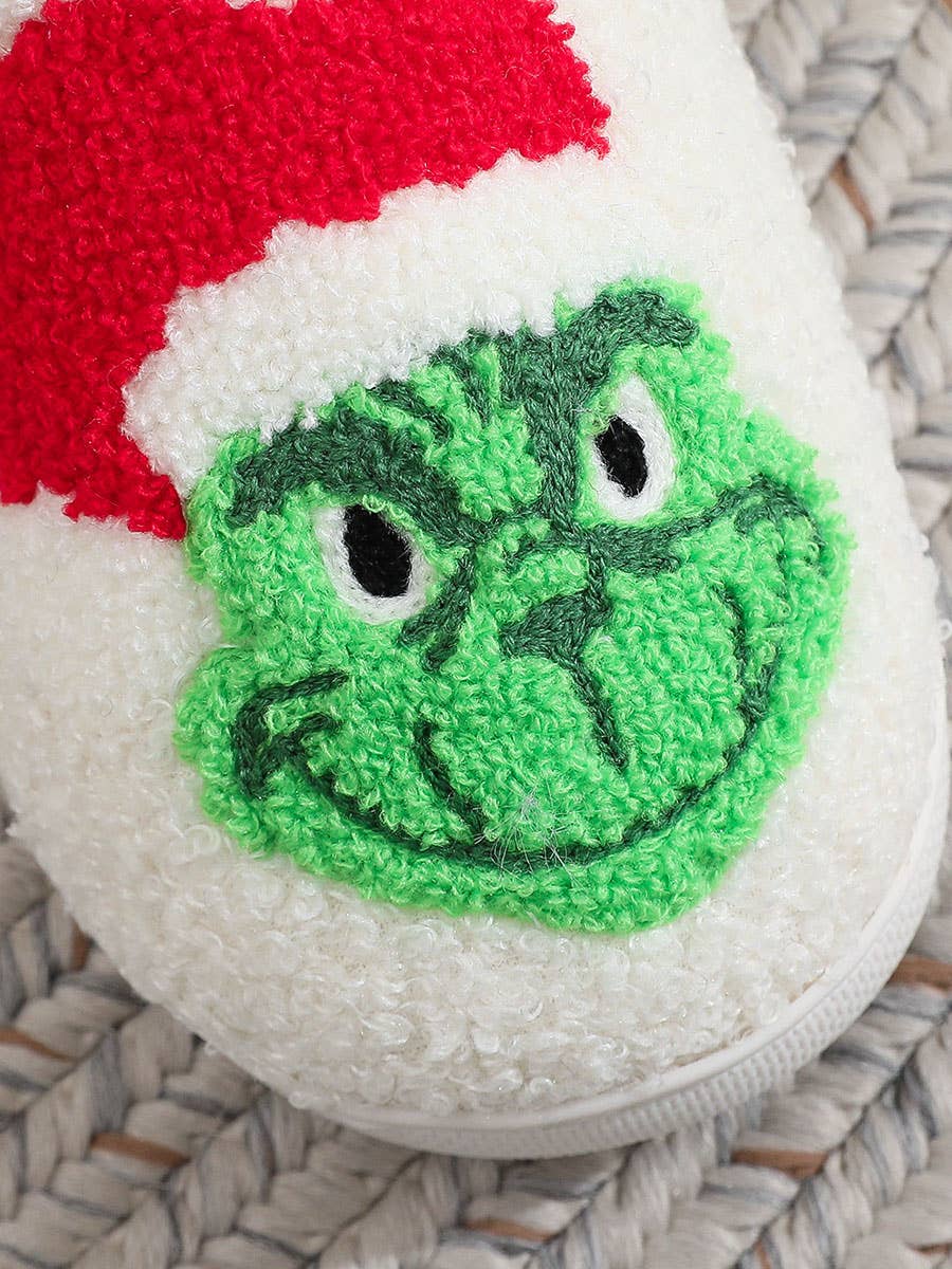 DOUBLJU - Wholesale Slippers - Women's - Christmas Winter Home Grinch Pattern Fuzzy Slippers13
