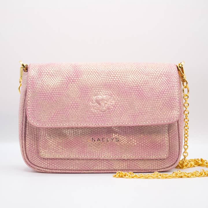 Electre Rose Doré - mala de mão com alça ao ombro por atacado de Naelys