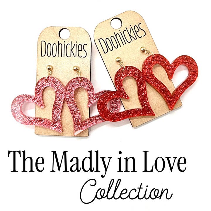 The Madly in Love Cutout Heart Dangles - Valentines Earrings for wholesale by Doohickies