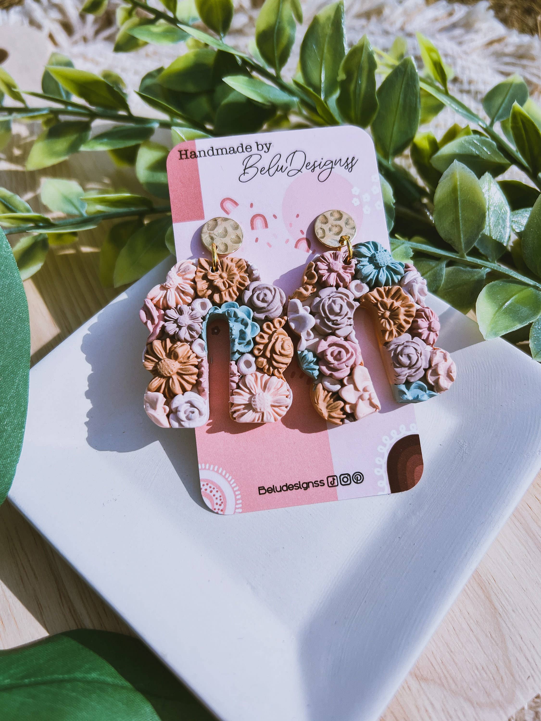 Belu Designss - Wholesale Dangle Earrings - Colorful Flowers Arch Handmade Polymer Clay Earrings5