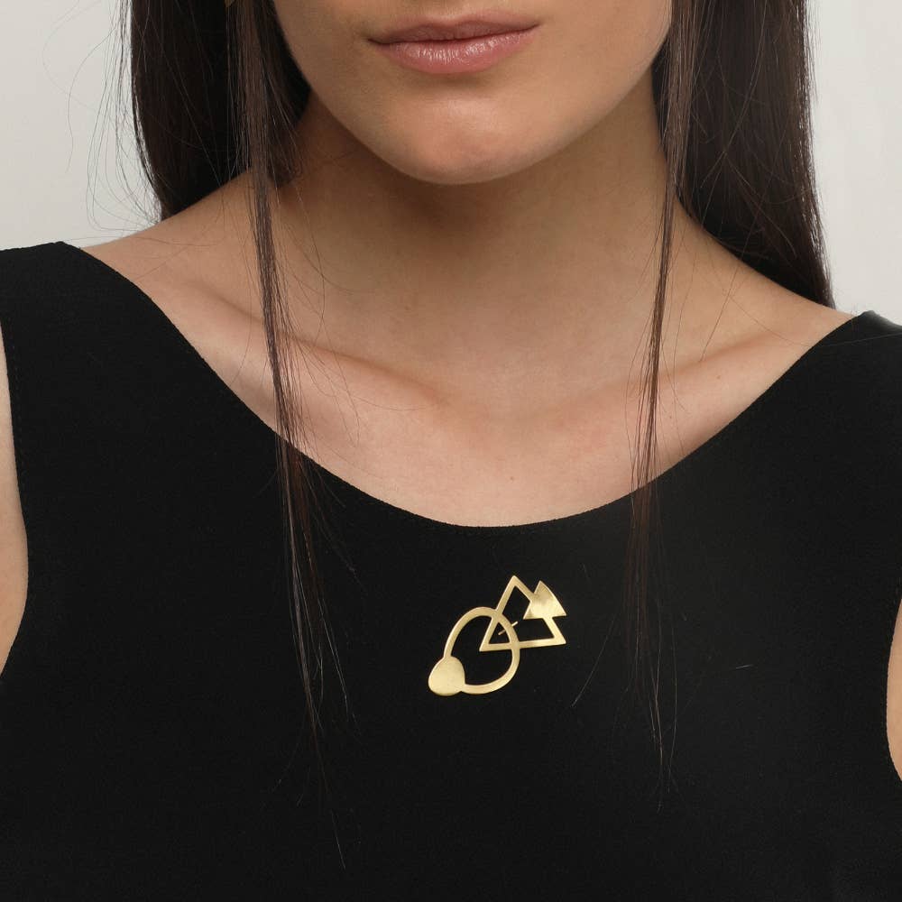 RAS - Wholesale Brooch - Bau Gold Plated Brooch3