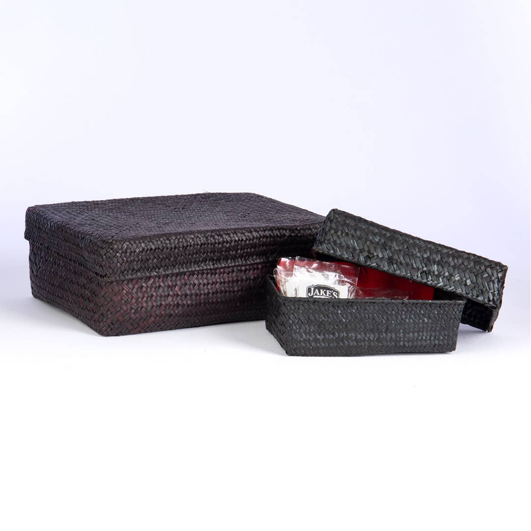 Willow Group - Vente Boîtes décoratives - BOÎTE À COUVERCLE EN JONC DE MER RECTANGULAIRE4