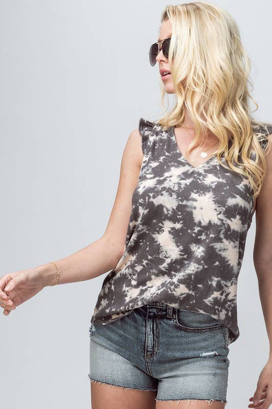 Heyday - Vente Chemisier – femme - HAUT À VOLANTS COL EN V SANS MANCHES1