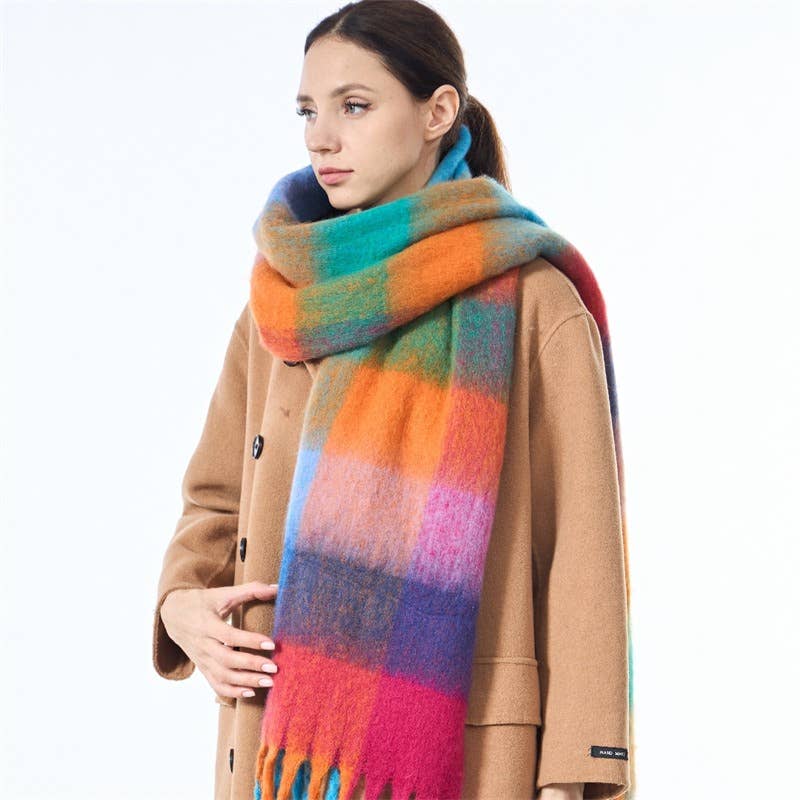 Sweetkama - Vente Écharpe – femme - Écharpe quotidienne à carreaux AC pour femmes SKAS420135