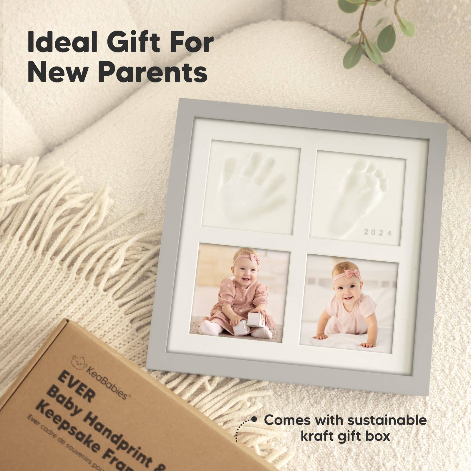 Cloud Gray Ever Baby Hand & Footprint Keepsake Frame for wholesale on Faire3