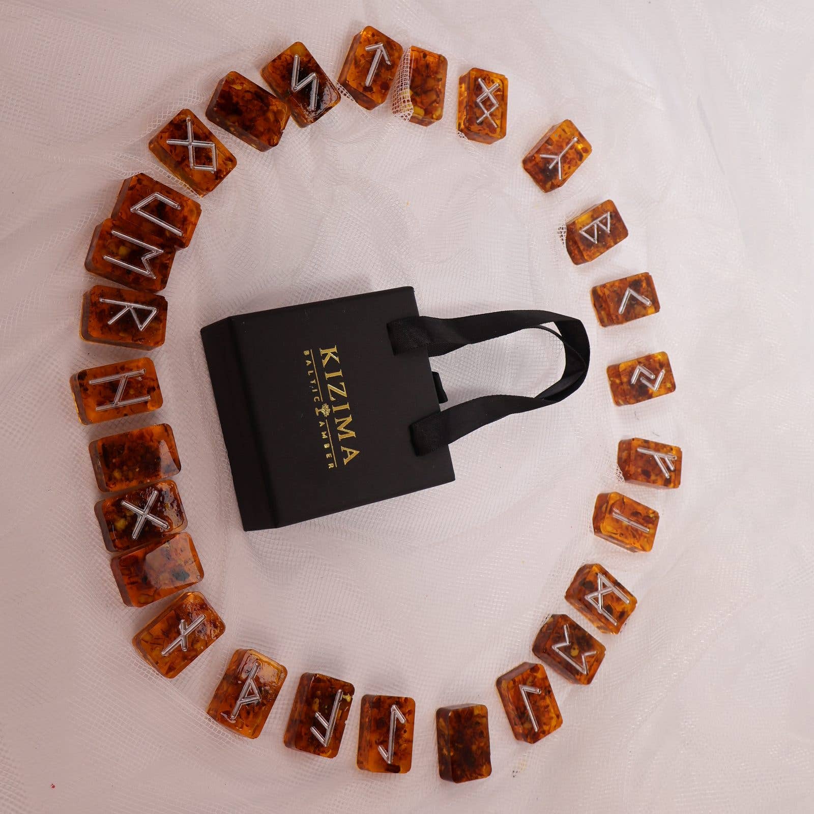 KIZIMA – wholesale Spiritual stone/crystal – USA Baltic Amber Rune Set - Spiritual Gift Rune Amber stones set Handmade in New York from Baltic amber5