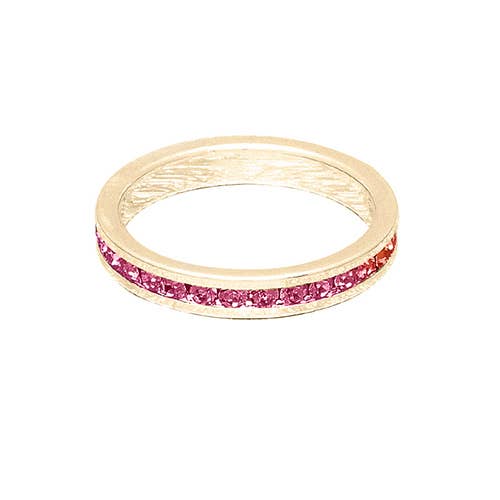 Maya J - Vente Anneau/bague à empiler - Bague Empilable en Plaqué Or 14K avec Pierre de Naissance - Simple / Recharge9