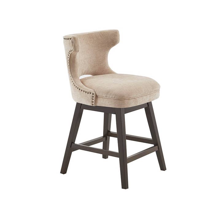 Olliix - Wholesale Stool - Open Back Winged Swivel Counter Stool, Beige