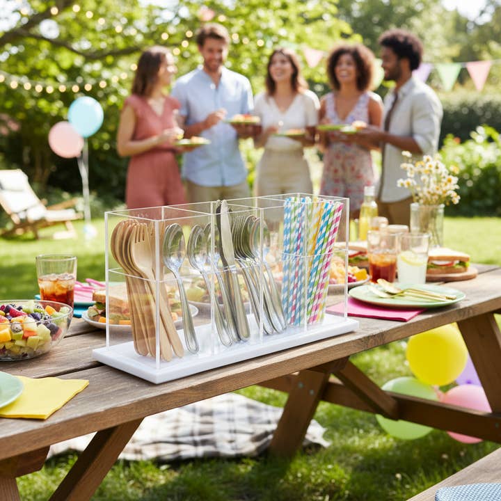 Kadra Kitchenware - Vendita all'ingrosso Portaposate - Portaposate in acrilico Vikko con fondo bianco2