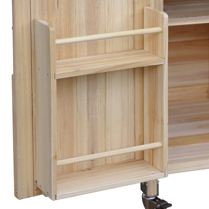 Orange County Decor - Wholesale Outdoor Grill Tools - K&K Outdoor Kitchen Island, Rolling Bar Cart & Storage Cabinet, Farmhouse Solid Wood Outdoor Grill Table With Stainless Steel Top, Spice Racktowel Rack For Kitchen & Bbqnatural Natural Garden &17