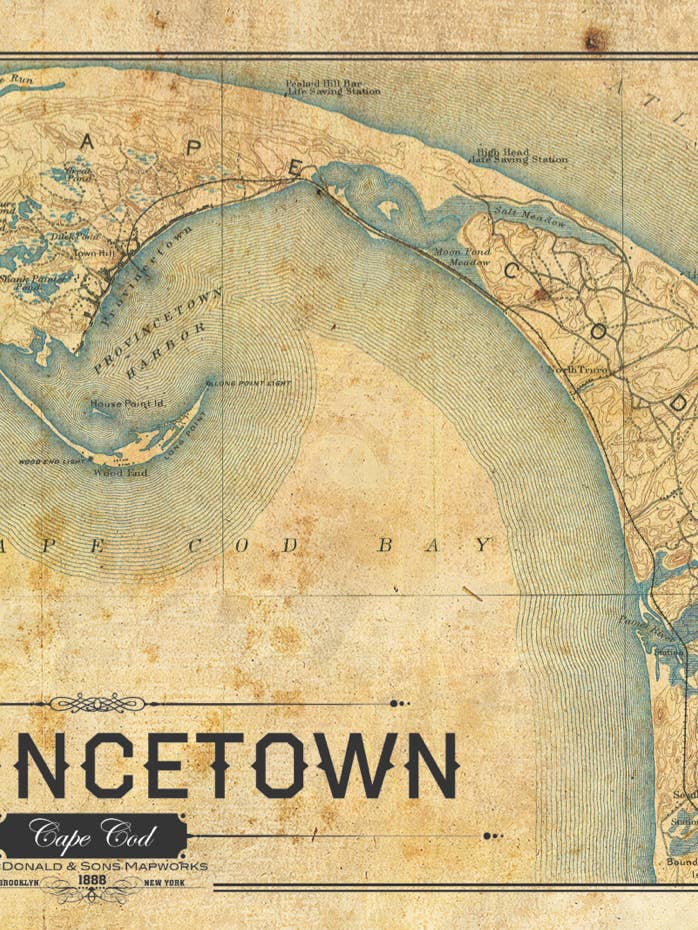 Mappa Provincetown Vintage per la vendita all'ingrosso da parte di LOST DOG art & frame