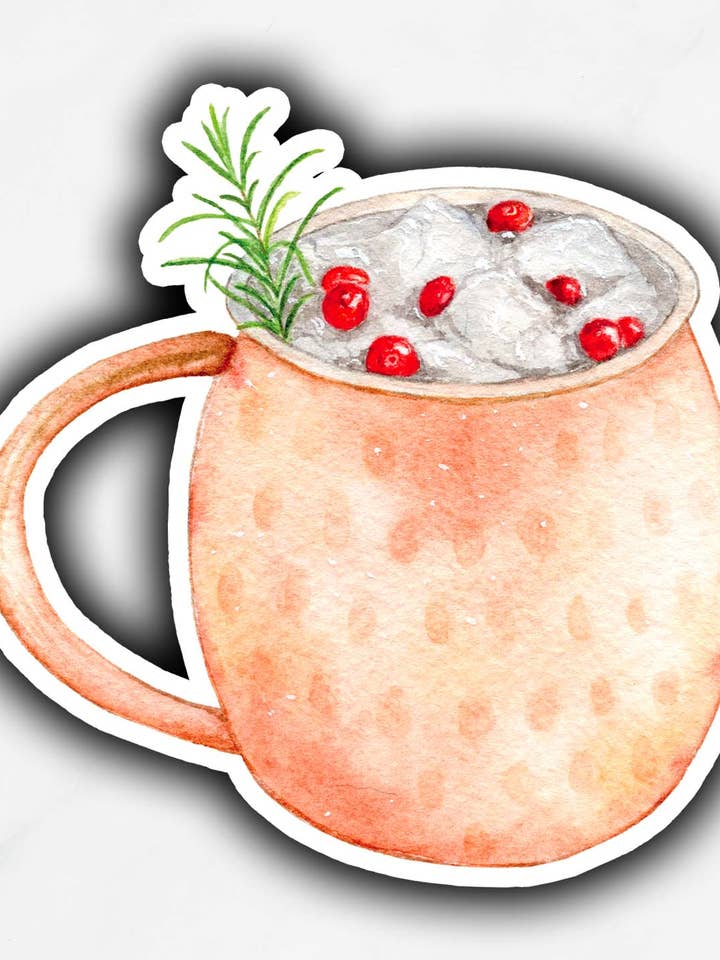 Autocollant Cranberry Moscow Mule pour la vente par Tammy Speed Design