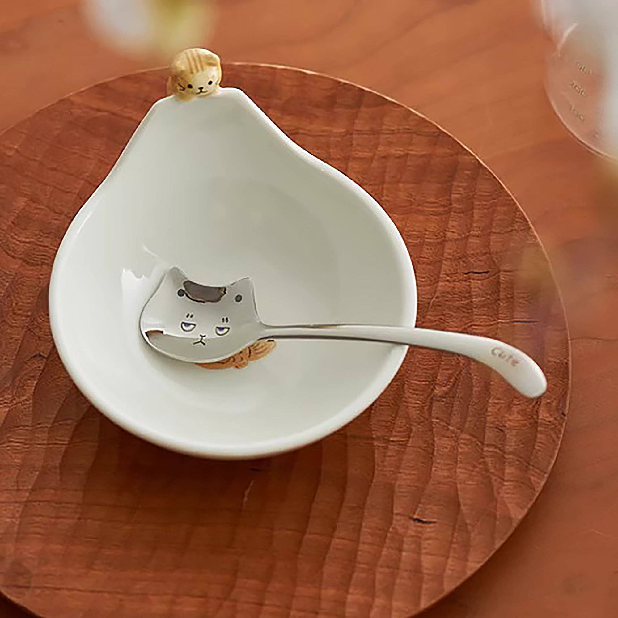 MinoCraft - Vendita all'ingrosso Cucchiai da cucina - Cucchiaio in acciaio inossidabile con incisione di gatto carino8