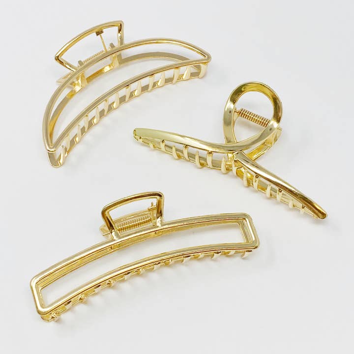 Gold Mine Hair Claw Set Of 3 for wholesale by Ellison+Young