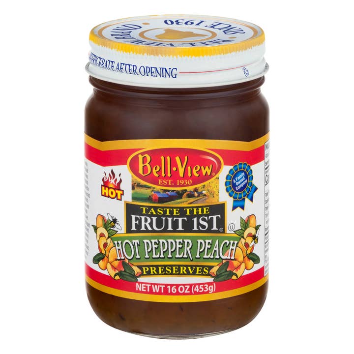 Conserves de pêches aux piments forts Taste The Fruit 1st 16 oz. pour la vente par Bell-View Brand Foods