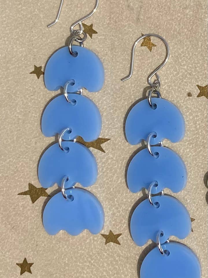 Bluebells Periwinkle Acrylic Dangle Earrings for wholesale by The Lost & Found