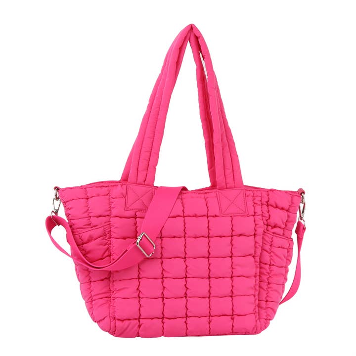 HR CORP - Wholesale Tote Bag - Women's - ecostitch Puffy Qulited Nylon Daily Shopper Tote Bag2