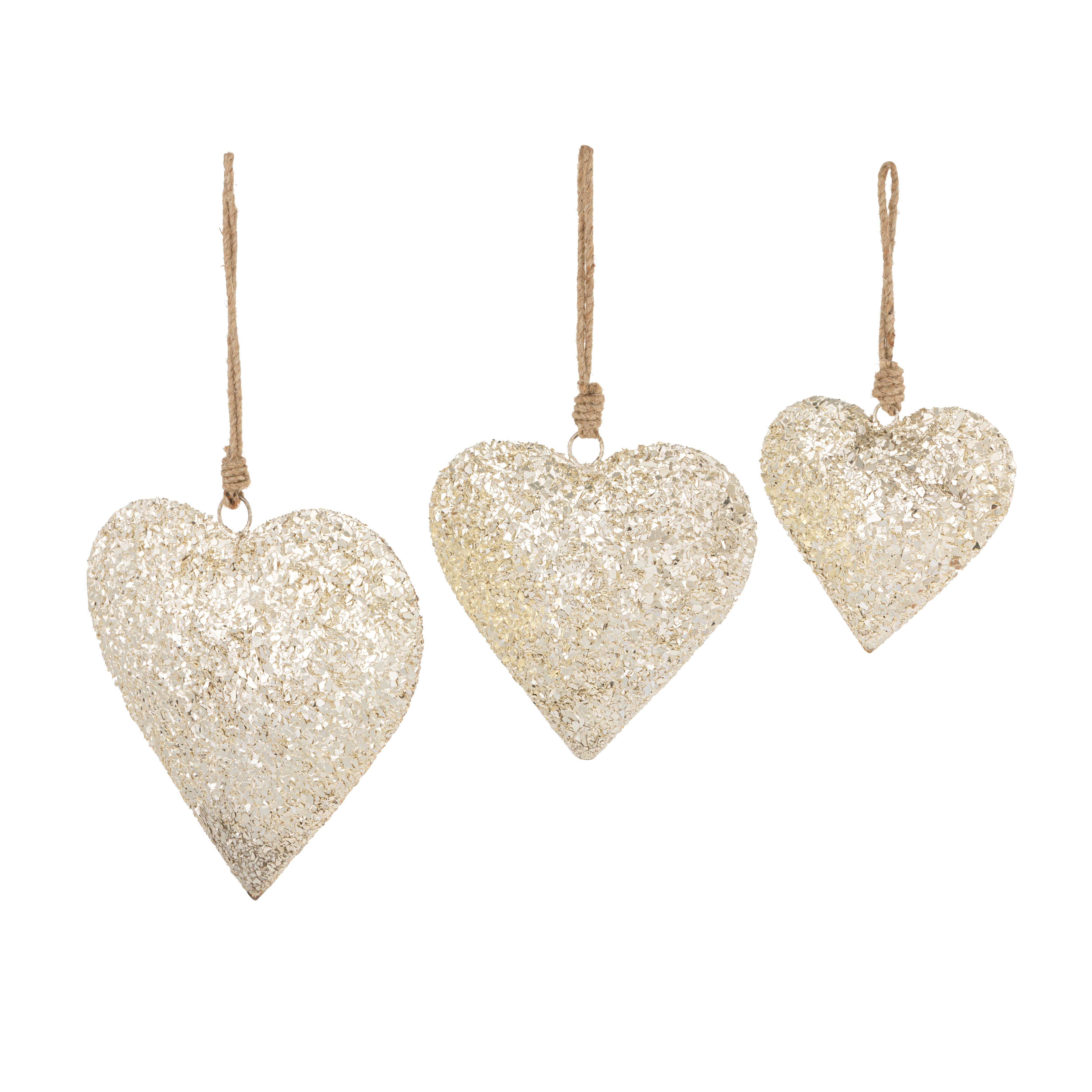 DEMDACO - Wholesale Ornament - Large Glitter Heart Ornaments - Set of 32