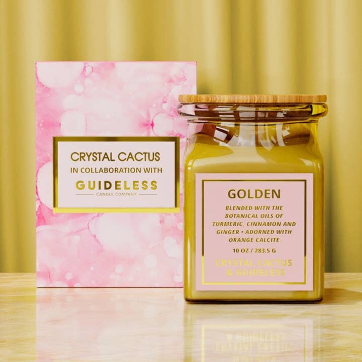 Golden Crystal Candle for wholesale by Crystal Cactus