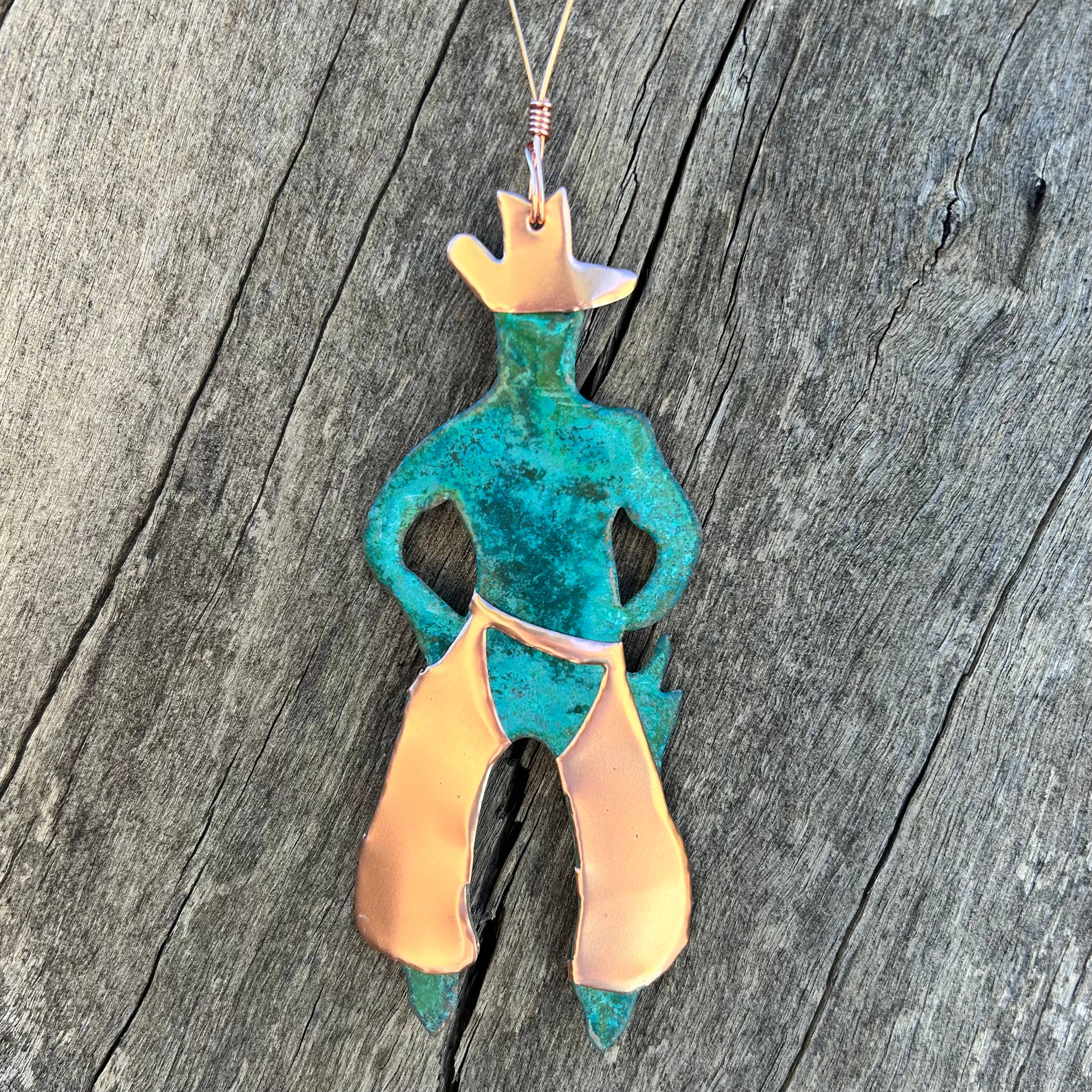 Dos Damas Designs - Wholesale Ornament - Cowboy Chaps Copper Christmas Ornament