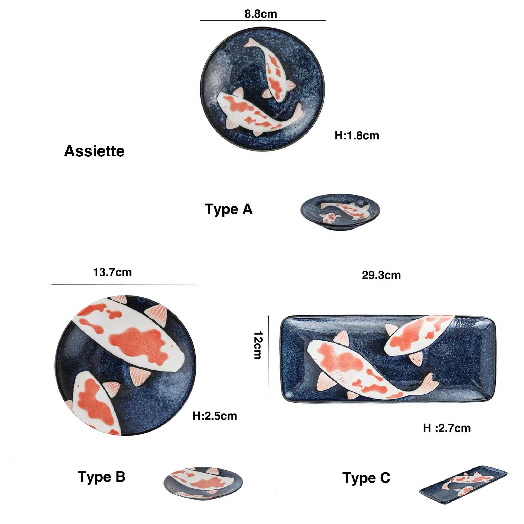 MinoCraft - Wholesale Dinner Plate - Tableware with Red Carp Pattern1