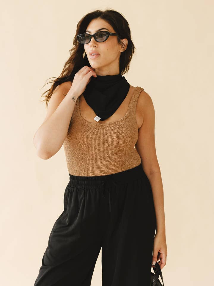 The Sunscarf in Black for wholesale by Tied Sunwear | UPF50+ Clothing