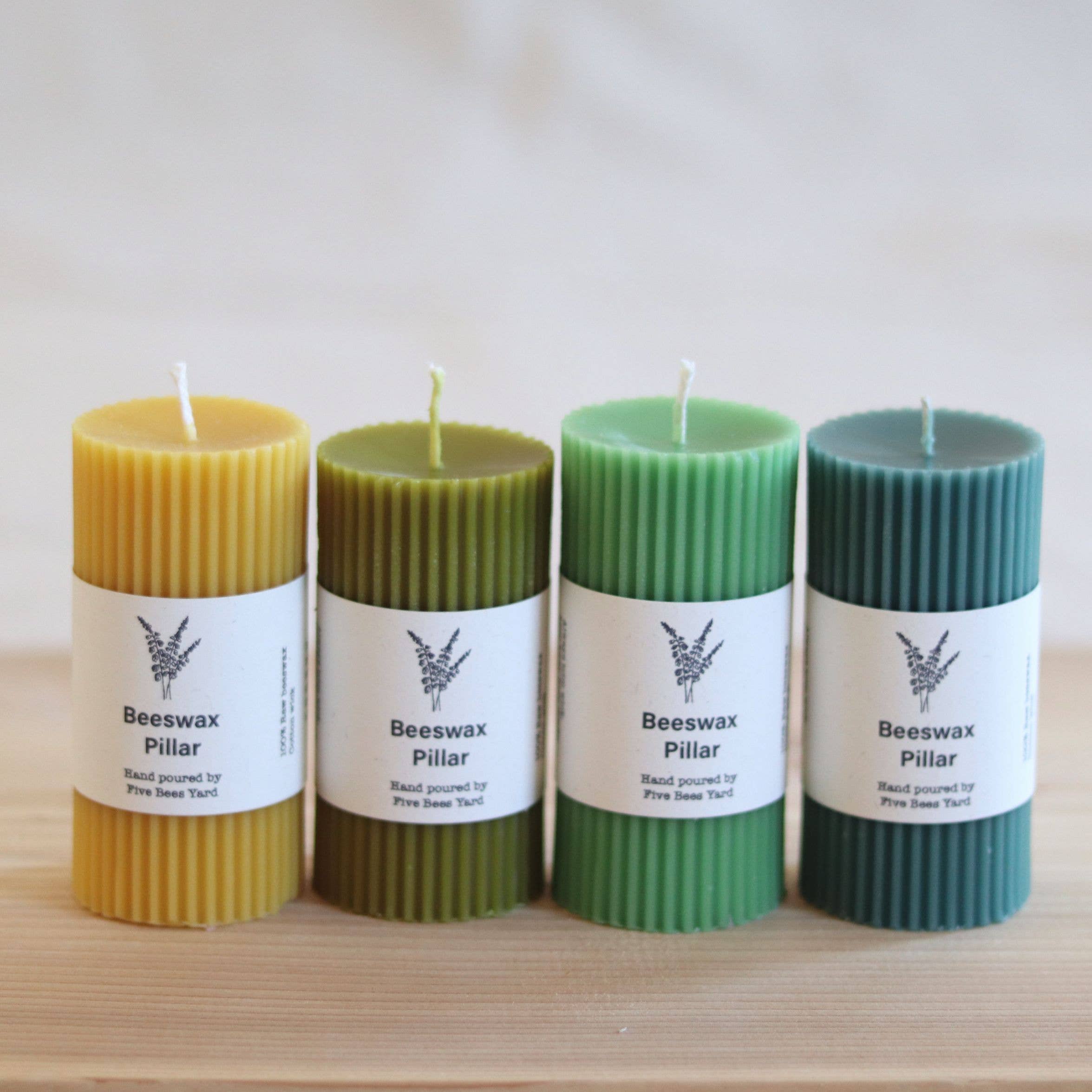 Five Bees Yard - Wholesale Pillar Candle - Linear Pillar Candles | Natural Dyes and Clean Burn | Gift0
