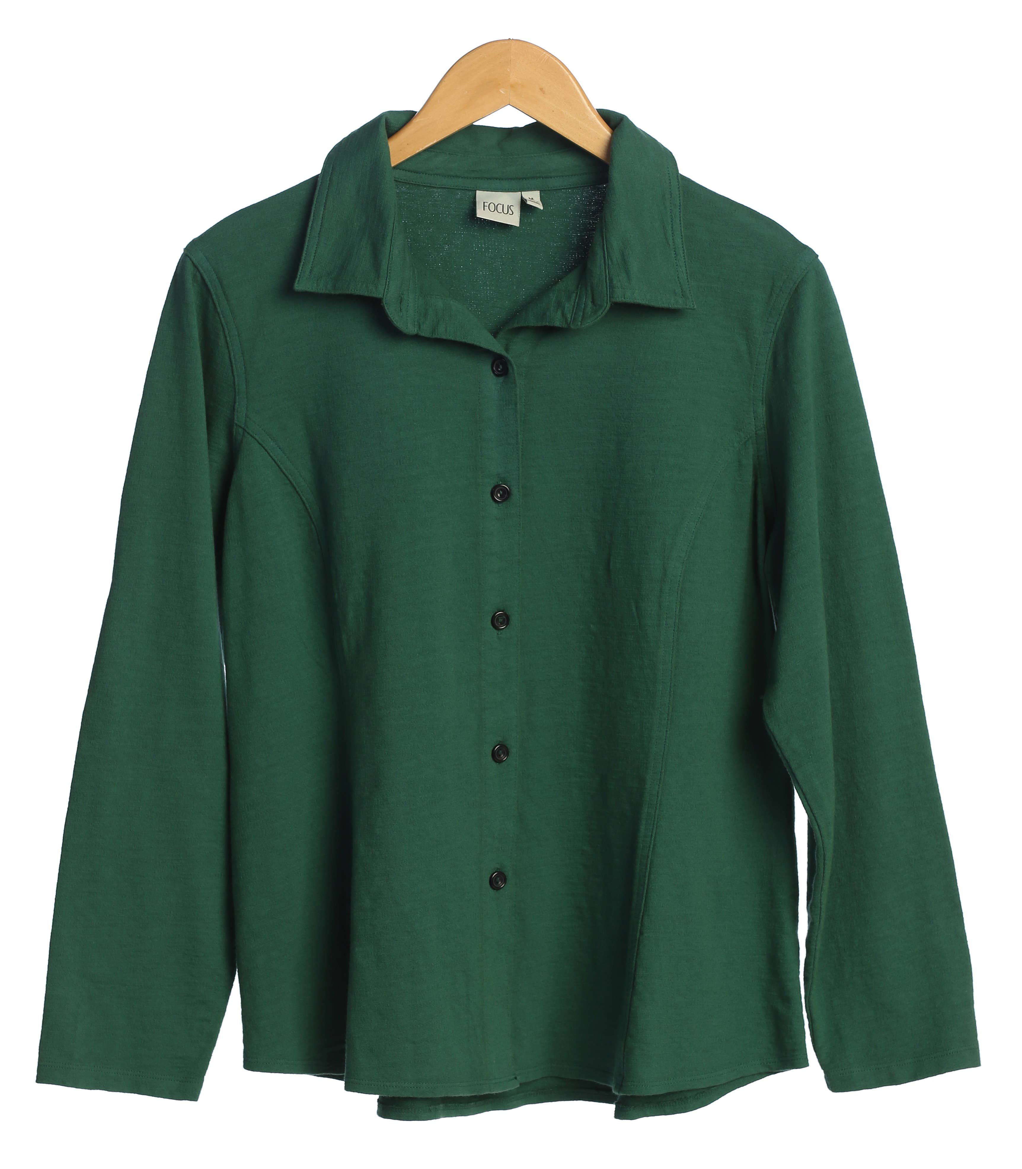 Focus Fashion - Vente Chemise à col boutonné – femme - Blouse à manches longues en coton-spandex - SC2052