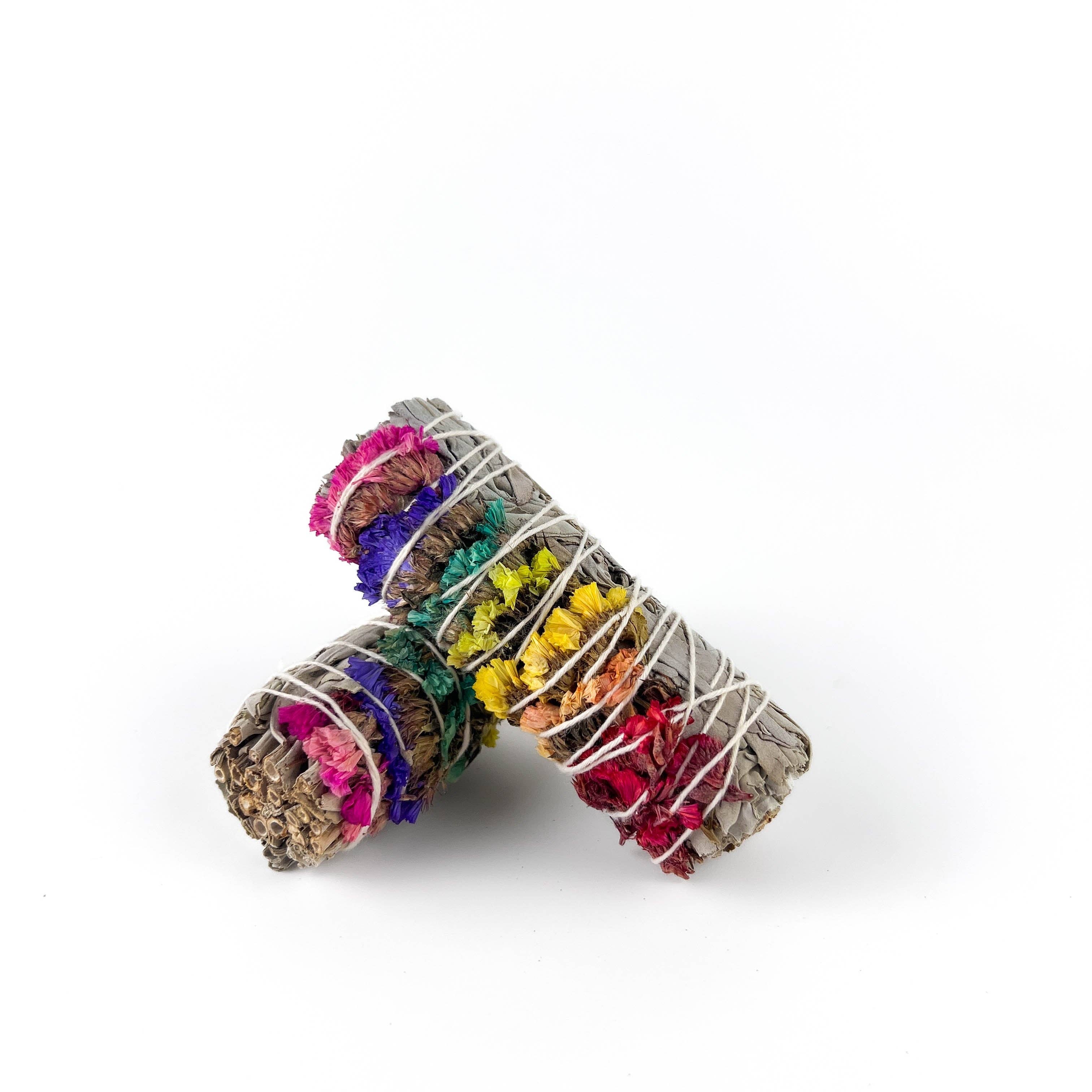 GREENROOTS USA LLC - Wholesale Sage Bundle - 7 Chakra Sinuata Flower White Sage 4" Organic Grown In Cali7