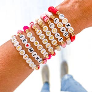 Bulk Order of 100 Beaded Word Bracelets, Words of Affirmation Bracelets,  Name Bracelets, Personalized Bracelets