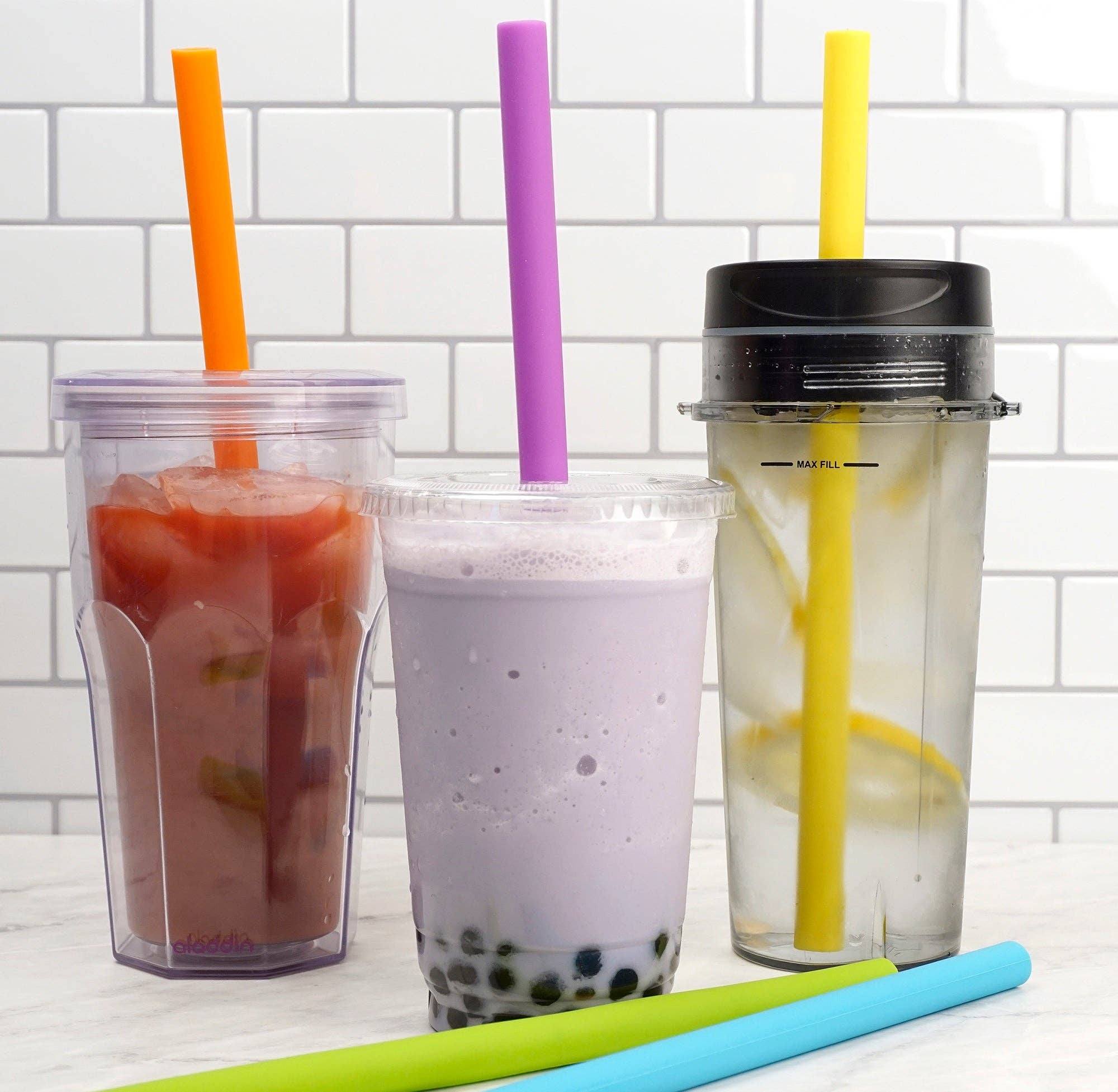 RSVP International - Wholesale Drinking Straw - 10In Silicone Smoothie Straw Set Of 66