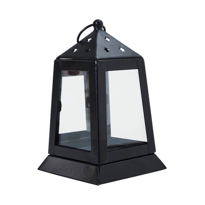 VHC Brands - Wholesale Candle Holder - Metal Lantern Black Tealight Holder 7x4.5x4.5