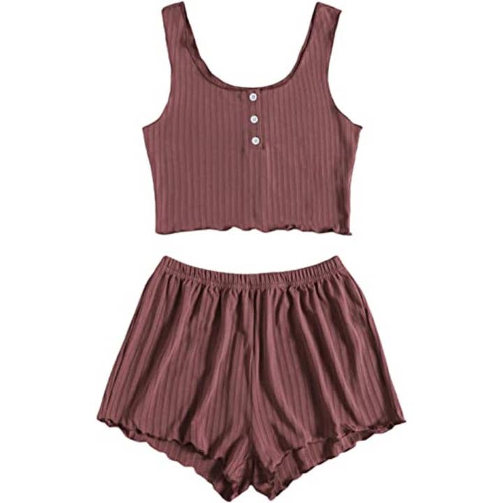 2 Piece Tank Tops And Shorts Lounge Set For Women for wholesale by The Lounge Edit